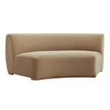Rialta Taupe Curved Armless Performance Velvet Sectional Loveseat