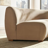 Rialta Taupe Curved Armless Performance Velvet Sectional Loveseat