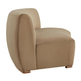 Rialta Taupe Curved Armless Performance Velvet Sectional Loveseat