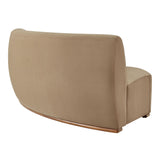 Rialta Taupe Curved Armless Performance Velvet Sectional Loveseat