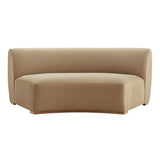 Rialta Taupe Curved Armless Performance Velvet Sectional Loveseat