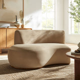 Rialta Taupe Curved Left-Arm Performance Velvet Sectional Loveseat