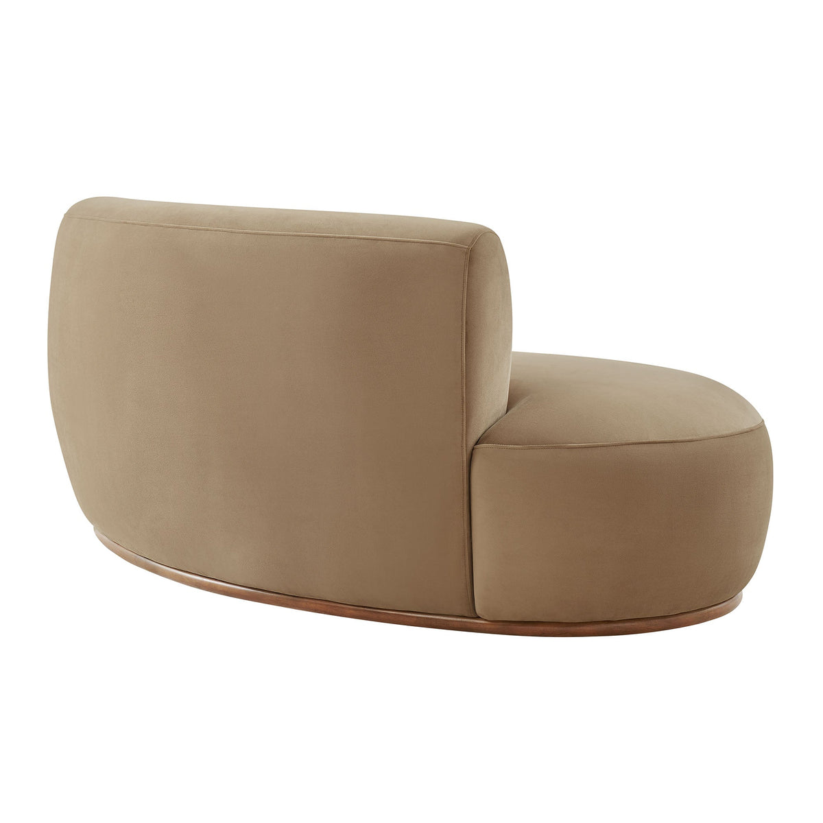 Rialta Taupe Curved Left-Arm Performance Velvet Sectional Loveseat