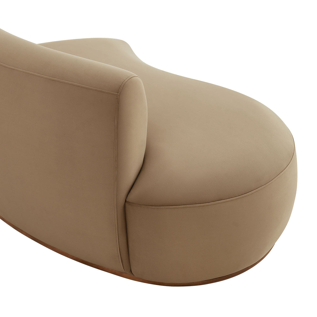 Rialta Taupe Curved Left-Arm Performance Velvet Sectional Loveseat