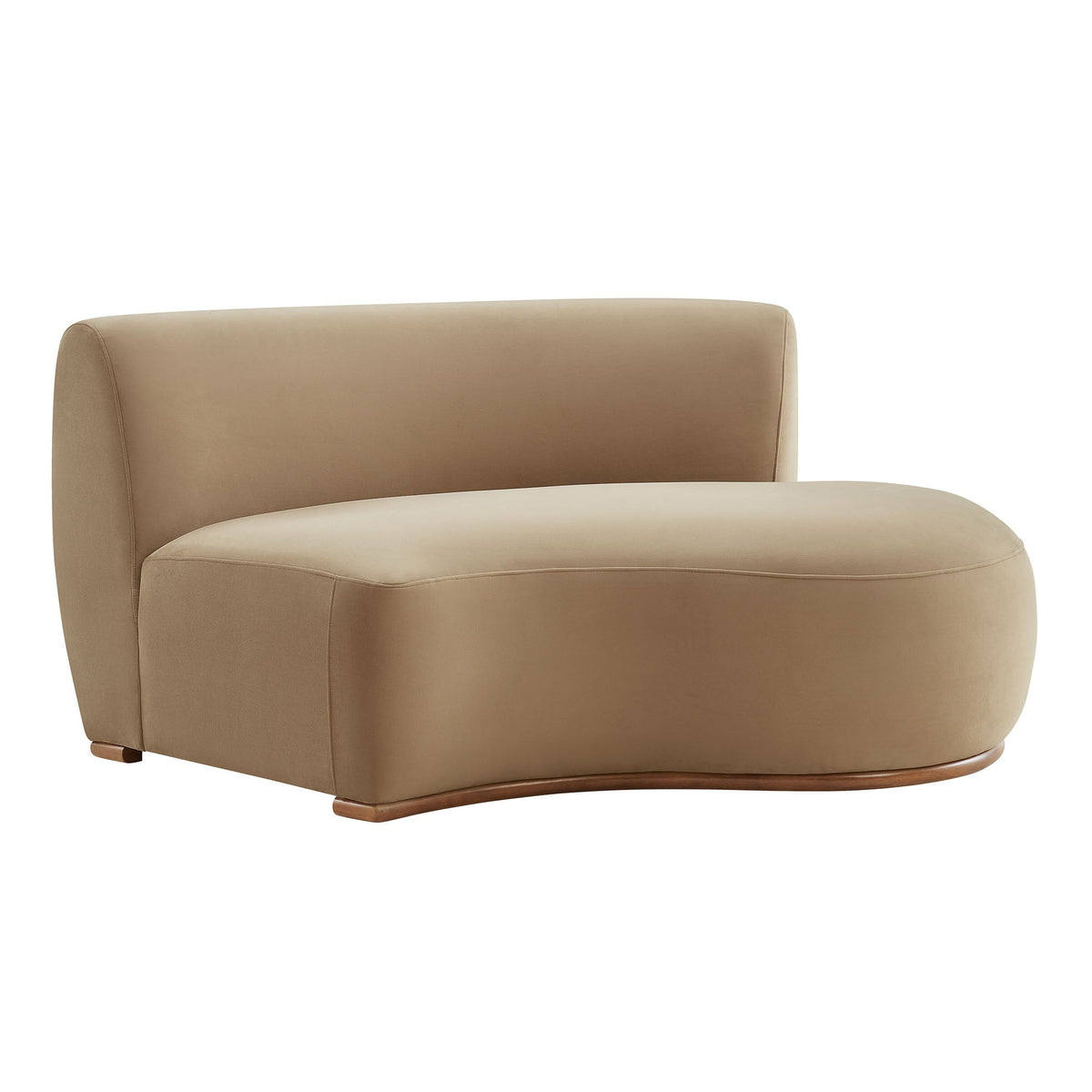 Rialta Taupe Curved Right-Arm Performance Velvet Sectional Loveseat