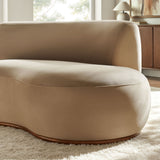 Rialta Taupe Curved Right-Arm Performance Velvet Sectional Loveseat