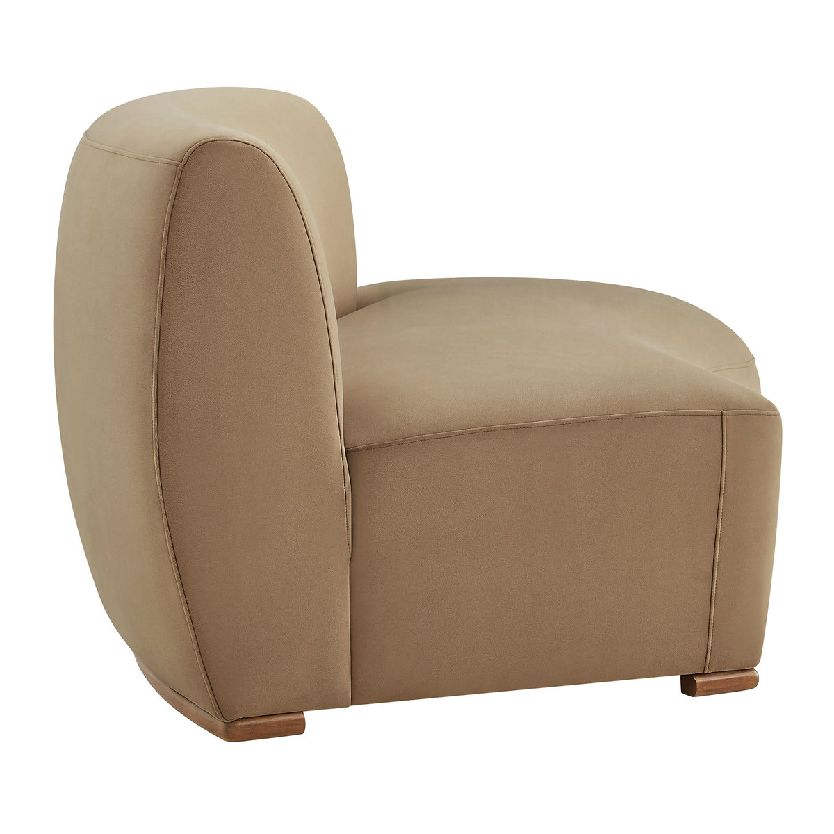Rialta Taupe Curved Right-Arm Performance Velvet Sectional Loveseat