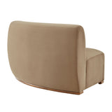 Rialta Taupe Curved Right-Arm Performance Velvet Sectional Loveseat