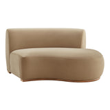 Rialta Taupe Curved Right-Arm Performance Velvet Sectional Loveseat