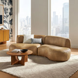 Rialta Toast 2 Piece Curved Vegan Leather Sectional Sofa