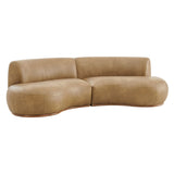 Rialta Toast 2 Piece Curved Vegan Leather Sectional Sofa