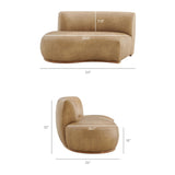 Rialta Toast 2 Piece Curved Vegan Leather Sectional Sofa