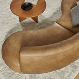 Rialta Toast 2 Piece Curved Vegan Leather Sectional Sofa