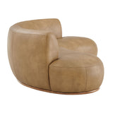 Rialta Toast 2 Piece Curved Vegan Leather Sectional Sofa