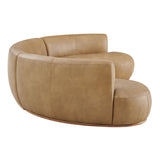 Rialta Toast 3 Piece Curved Vegan Leather Sectional Sofa - Ornate Home