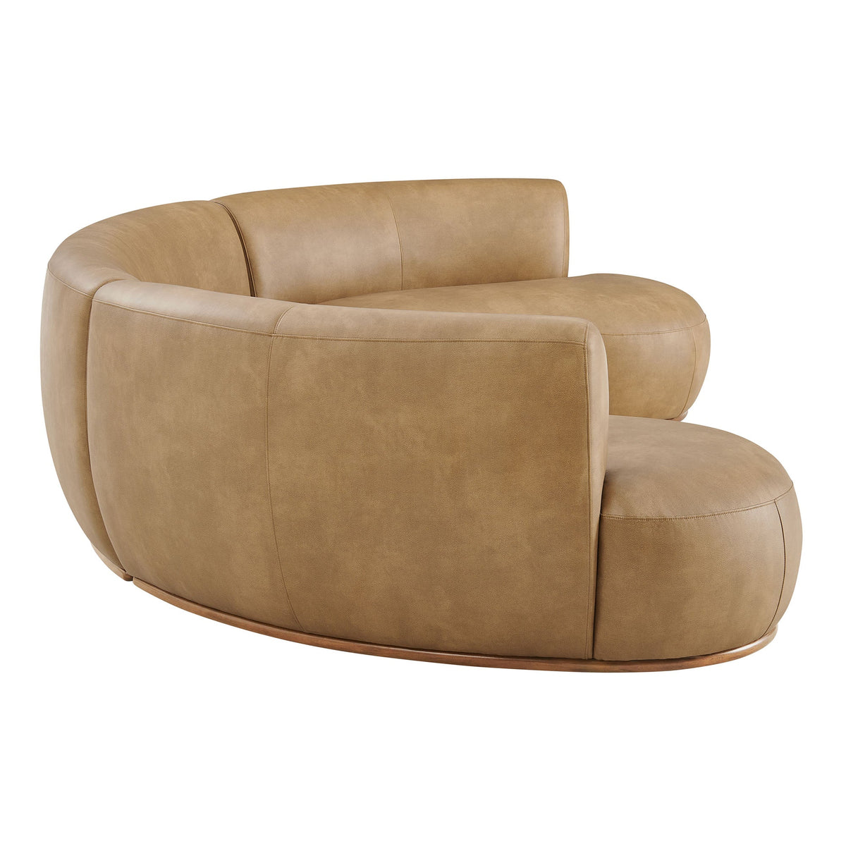 Rialta Toast 3 Piece Curved Vegan Leather Sectional Sofa - Ornate Home