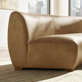 Rialta Toast Curved Armless Vegan Leather Sectional Loveseat