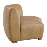 Rialta Toast Curved Armless Vegan Leather Sectional Loveseat