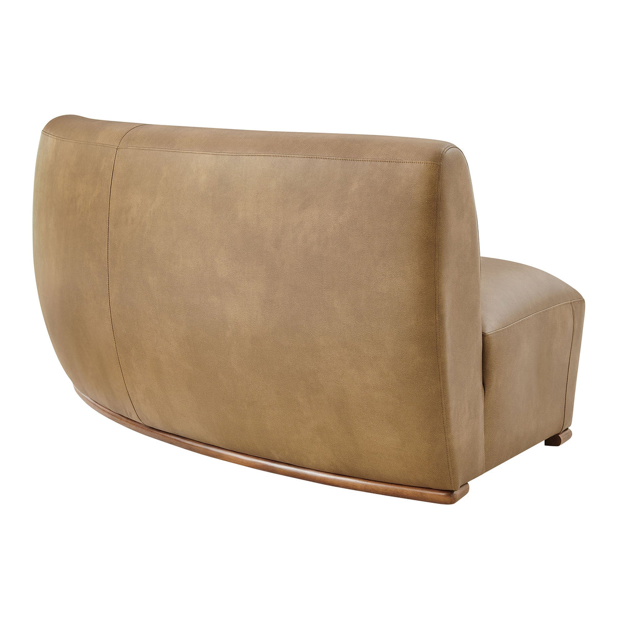 Rialta Toast Curved Armless Vegan Leather Sectional Loveseat