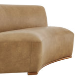 Rialta Toast Curved Armless Vegan Leather Sectional Loveseat