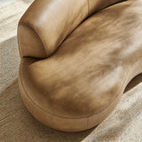 Rialta Toast Curved Left-Arm Vegan Leather Sectional Loveseat