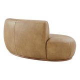 Rialta Toast Curved Left-Arm Vegan Leather Sectional Loveseat
