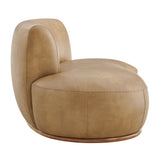 Rialta Toast Curved Left-Arm Vegan Leather Sectional Loveseat