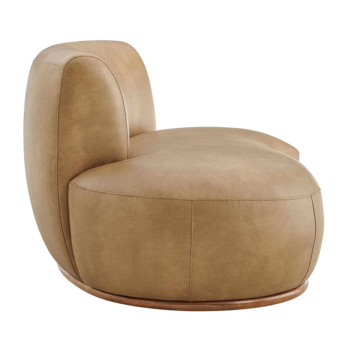Rialta Toast Curved Left-Arm Vegan Leather Sectional Loveseat
