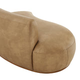 Rialta Toast Curved Left-Arm Vegan Leather Sectional Loveseat