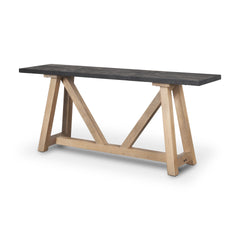 Rialto Black/Brown Two-Toned Wood Angular Leg Console Table - Ornate Home