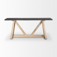Rialto Black/Brown Two-Toned Wood Angular Leg Console Table - Ornate Home