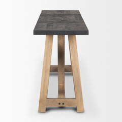 Rialto Black/Brown Two-Toned Wood Angular Leg Console Table - Ornate Home