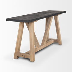 Rialto Black/Brown Two-Toned Wood Angular Leg Console Table - Ornate Home
