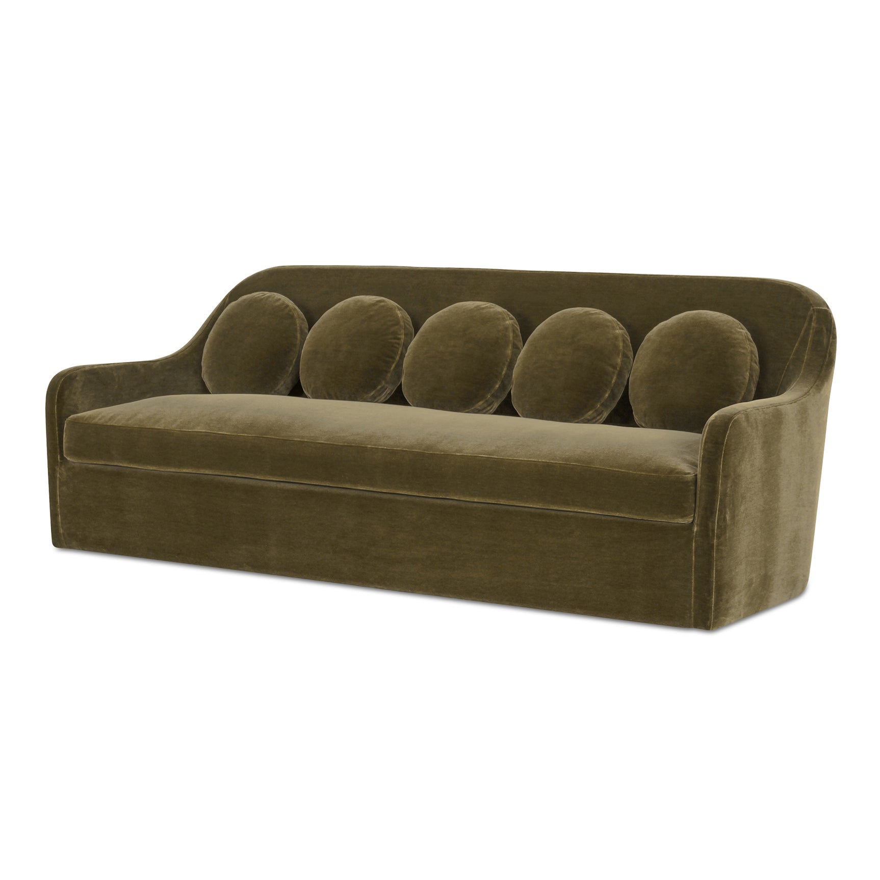 Rialto Dark Green Faux Mohair Sofa - Ornate Home