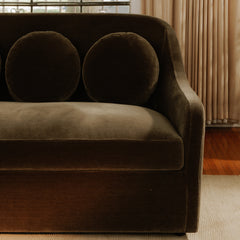 Rialto Dark Green Faux Mohair Sofa - Ornate Home