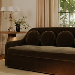 Rialto Dark Green Faux Mohair Sofa - Ornate Home