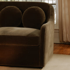 Rialto Dark Green Faux Mohair Sofa - Ornate Home