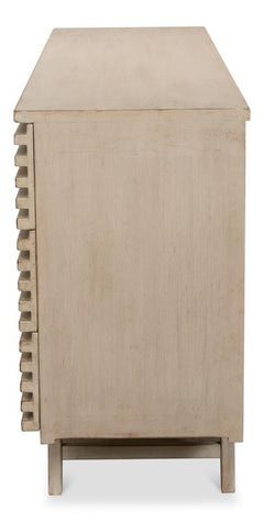 Ribbed Grey Nine Drawer Commode - Ornate Home
