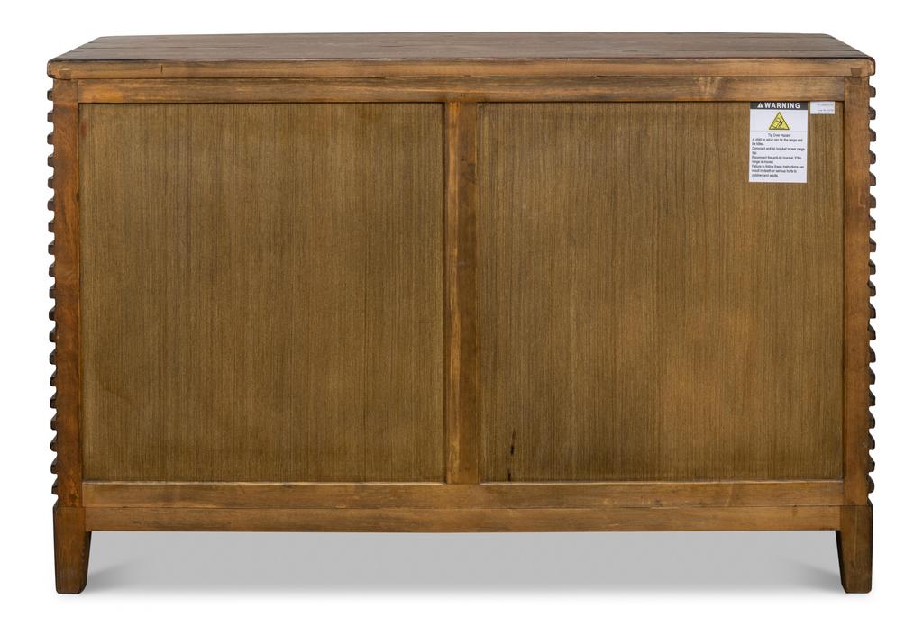 Ribbed Remington Tan Small Sideboard - Ornate Home