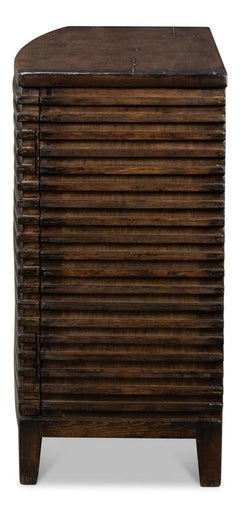 Ribbed Remington Tan Small Sideboard - Ornate Home