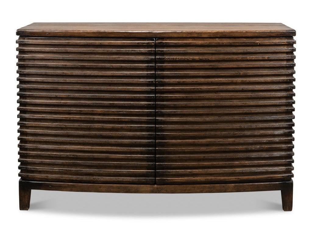 Ribbed Remington Tan Small Sideboard - Ornate Home