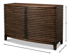 Ribbed Remington Tan Small Sideboard - Ornate Home