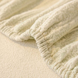 Ribbed Washable Sofa Cover, High Stretch Striped Couch Slipcover with Tie Straps - Ornate Home