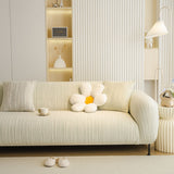 Ribbed Washable Sofa Cover, High Stretch Striped Couch Slipcover with Tie Straps - Ornate Home