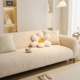 Ribbed Washable Sofa Cover, High Stretch Striped Couch Slipcover with Tie Straps - Ornate Home