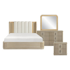 Ribbon Beige 4pc Bedroom Set - Ornate Home
