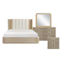 Ribbon Beige 4pc Bedroom Set - Ornate Home