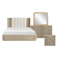 Ribbon Beige 4pc Bedroom Set - Ornate Home