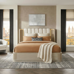 Ribbon Beige California King Bed - Ornate Home