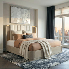 Ribbon Beige California King Bed - Ornate Home